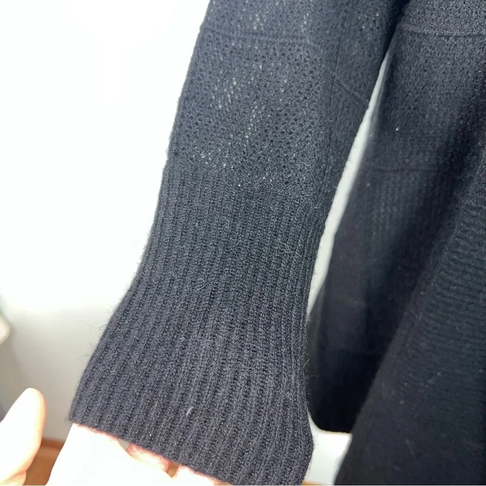 Charter Club Cashmere Knit Open Front Long Sleeve Cardigan Black Women’s Medium